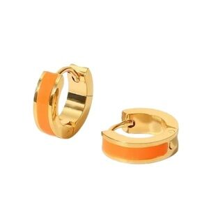 Small Huggie Earrings (Orange) #639